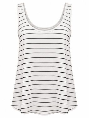 KIT AND ACE White Black Stripe Swing Tank Top Large